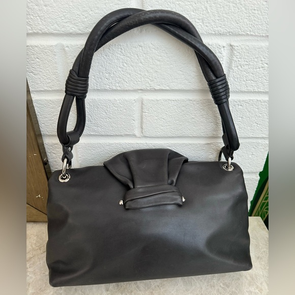 Christian Dior Dark Grey Leather Small Demi Lune Flap Bag - Picture 3 of 16